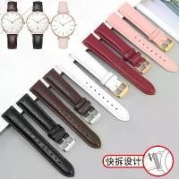 ราคา สายนาฬิกาหนังแท้ สำหรับผู้หญิง เข้ากันได้กับ DW, Fiyta, IWC, Tissot, Casio มีขนาด 12, 14, 16 และ 18 มม. สีชมพู (1731952830259692650)