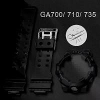ราคา สายนาฬิกาเรซิน, สำหรับ Casio G-shock GA700 GA710 GA735, สายนาฬิกายางซิลิโคน, กรอบ Starp, กรอบกีฬากันน้ำ, สายรัดข้อมือสีดำ, เข็มขัด, รวมเครื่องมือสกรู (1731715661611959701)