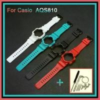 ราคา ชุดสายรัดซิลิโคน, สายรัดยางขอบ, เคสและเครื่องมือ, สำหรับนาฬิกา Casio AQ-S800 AQS810 AQ-S810W, อุปกรณ์เสริมขอบ, รวมสายรัด (1731402576856058179)