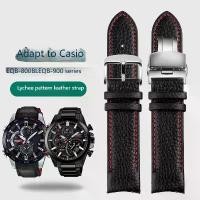 ราคา สายนาฬิกาหนังแท้ เหมาะสำหรับนาฬิกาผู้ชาย Casio Original EQB-800BL และ EQB500 501 900 (1731825702572558265)