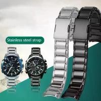 ราคา สายนาฬิกาสแตนเลส, ปากโค้งทึบ, เหมาะสำหรับ Casio นาฬิกาผู้ชายโซ่, EQB-500, 501, 800 (1732057781934852025)
