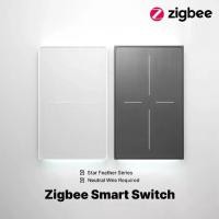 ราคา Tuya MOES แป้นสวิตช์ Zigbee รุ่น Star Feather เปิดปิดไฟหรือเปิดปิดซีนในตัวเดียวกัน สั่งงานด้วยเสียง Google Home/Alexa (1732053937463919666)