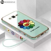 ราคา DH131 เคสโทรศัพท์ เคส hp สำหรับ Samsung Galaxy J2 Prime J4 Prime J6 Prime J7 Prime (สายคล้องฟรี) แฟชั่นญี่ปุ่น แบรนด์ยอดนิยม ลายดอกทานตะวัน ขอบสี่เหลี่ยม เคสโทรศัพท์ชุบ เคสโทรศัพท์แบบนิ่มชุบหรูหรา (17
