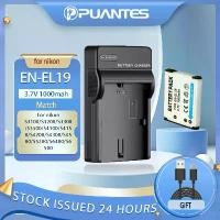 ราคา Puantes EN-EL19 ซ็อกเก็ตเดียวเครื่องชาร์จ USB + แบตเตอรี่การจับคู่ Nikon S3100/S3200/S3300/S3500/S4150/S4200/S4300/S4500/S5200/S6400/S6500 (1732109582571964181)