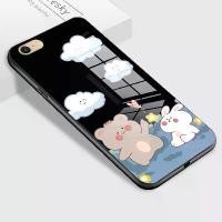 ราคา เคสโทรศัพท์สำหรับ OPPO A39 A57 2016 หมีและกระต่าย เคสกระจกนิรภัยเคลือบเงา เคสกันกระแทก (1729680890386156478)