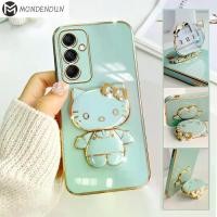 ราคา DDH000 + Z33 เคสโทรศัพท์มือถือ เคสโทรศัพท์มือถือสำหรับ Vivo Y1S VivoY91C VivoY71 VivoY71i Vivo1801 Vivo1724 Samsung M14 5G เคสกระจกคิตตี้แบบพับได้ เปลือกชุบหรูหรา เคสโทรศัพท์แบบนิ่ม (17296124733106121