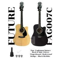 ราคา กีต้าร์โปร่งถูกๆ Future กีต้าร์โปร่ง 41" ชายเว้า Acoustic Guitar 41" Cutaway รุ่น FAG007C พร้อมกระเป๋า ปิ๊ก 3 ชิ้น ประแจ (1730510704299510575)