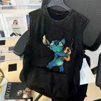 ราคา [YOU-T] พร้อมส่ง! เสื้อยืด แขนกุด เสื้อกล้าม oversize ผ้าCotton แฟชั่น หญิง แซ่บๆ เสื้อ'Stitch guitar'เสื้อกล้ามทอม (1731643700480476691)