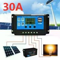 ราคา ❤พร้อมส่ง❤PWM 30A Solar Charge Controller 12V 24V LCD Display Dual USB Solar Panel Charger (1729740917920532938)