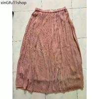 ราคา ☜Uniqlo กระโปรงยาวจีบรอบสีชมพูกลีบบัว ไซส์ M มือสองสภาพเหมือนใหม่❀ (1732140971326932641)