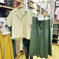ราคา uniqloเสื้อเชิ้ตแขนสั้นลินินผสมทรงฮาวาย ขายร้อน วงลาย น่ากลัว (1731309018246579703)