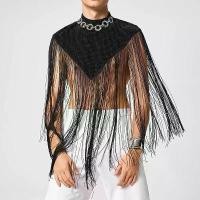 ราคา เสื้อคลุมสีตัดกัน แขนกุด คอสูง เสื้อกั๊กคอสูง เซ็กซี่ สำหรับผู้ชาย สตรีท ผ้าคลุมไหล่เงา แจ๊กเก็ต Unisex มีพู่ ปี 2025 zip short jacket uniqlo เสื้อ polo ralph lauren บิว บอ (1731870966287337017)