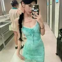 ราคา ชุดวันหยุดริมทะเล ตาข่ายสีเขียวมิ้นต์ เดรสยาวหางปลาเซ็กซี่ uniqlo dress satin prom dress (1731387814726567921)