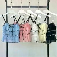 ราคา เสื้อกั๊กสายเดี่ยว สายคล้องคอ สาวเซ็กซี่ สไตล์หวาน สายสปาเก็ตตี้ หญิง ฤดูร้อน มาใหม่ ดีไซน์เย็บปะติดปะต่อกัน ลูกไม้ขึ้น เสื้อเอนกประสงค์หรูหรา uniqlo bratops (1731579430536709853)