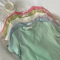 ราคา เสื้อยืดแขนสั้น สีพื้น สำหรับผู้หญิง สไตล์ใหม่ ไหล่ปกติ ทรงสลิมฟิต เสื้อสั้น เสื้อฐานลำลองฤดูร้อน ชิ้นเดียว เสื้อ จ่า บุ๊ค always wonder shirt เสื้อ baby tee เสื้อ uniqlo (1731542355761071107)