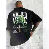 ราคา Men's Summer Short Sleeve T-Shirt - Breathable Regular Fit with Malibu California Palm Tree & Bold Letter Print, Casual Beachwear for Outdoor Activities, Comfortable Breathabilit (1731912538035094780)