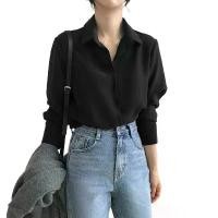 ราคา เสื้อชีฟอง ผู้หญิง ฤดูใบไม้ร่วง สไตล์เกาหลีใหม่ หลวม เสื้อชั้นฐานสีดำ ธุรกิจและอเนกประสงค์ เสื้อแขนพัฟ เสื้อสไตล์ฮั่นเสื้อแฟชั่นลายดออกไม้น่ารักๆ เสื้อผ้า ฝ้าย ทอมือ เสื้อสงกรา (1732111020452776548)