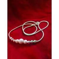 ราคา Discount สร้อยคอเงินแท้ 925 ลายกระดูกงูกลมร้อยบอลพ่นทราย (1731392492118116327)