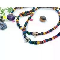 ราคา Discount สร้อยลูกปัดโบราณ สร้อยคอแขวนพระ สวมหัวได้มีห่วงแขวนพระ ลูกปัดโบราณ (1731437516435194959)