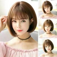 ราคา Discount LANLOVE วิกผมสั้นวิกผมตรงสไตล์เกาหลี,วิกผมเต็มวิกผมสีดำสีน้ำตาลสีเทาสีทอง (1731834270688248975)