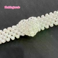 ราคา Discount Fashion jewele เข็มขัดไข่มุก เข็มขัดดอกไม้ทอโซ่มุก เข็มขัดมุกเทียม ยืดหยุ่น สำหรับผู้หญิง เข็มขัดมุกแก้บนพี่สาว (1732078557588653561)