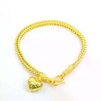 ราคา Discount สร้อยข้อมือทอง ไม่ลอก ไม่ดำ ลายสี่เสา ห้อยหัวใจ น้ำหนัก1บาท ยาว7นิ้ว ทองเคลือบแก้ว เครื่องประดับ ทองเหมือนแท้ (1732273598263299039)