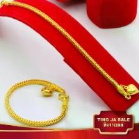 ราคา Discount สร้อยข้อมือทอง ลายสี่เสา ห้อยหัวใจ ขนาด 1บาท ยาว 6.5นิ้ว ชุบทอง100% งานฝีมือจากช่างเยาวราช (1732267424590301786)