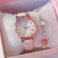 ราคา นาฬิกาผู้หญิง สไตล์ INS ใหม่ ดีไซน์หัวใจน่ารัก เหมาะสำหรับนักเรียนหญิง นาฬิกาควอทซ์ พร้อมชุดนาฬิกาสร้อยข้อมือรูปดาวและพระจันทร์ นาฬิกา cartier นาฬิกา ขายดี นาฬิกา สาย แม่เหล็ (1731591057923081522)