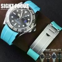 ราคา สายยางสีฟ้า 20 มม. สำหรับ Rolex Submariner สายรัดนาฬิกา เหมาะสำหรับเรือยอชต์ มาสเตอร์ GMT Seamaster 300 Seiko Omega และ Swatch สายนาฬิกา (1730210002083219821)
