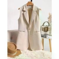 ราคา เสื้อกั๊กเบลเซอร์ทรงหลวม แขนกุด สีเบจ สำหรับผู้หญิง เสื้อแจ็คเก็ตทรงหลวม สไตล์ไฮเอนด์ เหมาะสำหรับฤดูใบไม้ผลิและฤดูใบไม้ร่วง มาใหม่ในปี 2025 เอ็บ เปิ้ล ไช เดิ้อ เสื้อ puma กันหนาว สีเทา (17317433495883