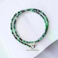 ราคา CHOKER สร้อยคอหิน รูบี้ ซอยไซต์ แบบเจียเหลี่ยม เลือกขนาดเม็ดหิน และความยาวได้ โชคเกอร์หิน ruby zoisite by siamonlineshop (1729892890412615925)