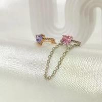 ราคา ON-07 Ruby heart chain cuff ต่างหูเกี่ยวพลอยหัวใจชมพู ร้อยโซ่ (1ชิ้น/ชิ้นเดียว) COD (1731776213119043493)