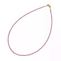ราคา 【จัดส่งจากประเทศไทย สร้อยคอ อัญมณีทับทิม เจียระไน ทรงกลม เม็ดขนาด 2 มม. ตะขอทองเหลือง Ruby Faceted Beads Necklace (1731998224351397739)