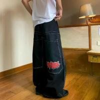 ราคา กางเกงยีนส์ปักลาย JNCO สไตล์ยุโรปและอเมริกา กางเกงยีนส์ทรงหลวมและขากว้าง สไตล์ฮิปฮอป [COD] levi ' 505 baggy ผู้ ชาย ladder pants กางเกง atipa กช เบล bro jeans pinion de (1731751633491297631)