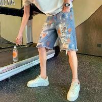 ราคา กางเกงยีนส์ขาสั้น สำหรับผู้ชาย กางเกงบางฤดูร้อน แบรนด์อินเทรนด์ เท่และลำลอง กางเกงขาสั้นด้อย ทรงหลวม กางเกงไบค์เกอร์ ช็อป levi ' แท้ (1731940060699396045)