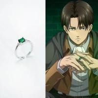 ราคา แหวน Attack on Titan Levi Ackerman, มรกตเพทาย, แหวนเปิดปรับได้, พร็อพคอสเพลย์อะนิเมะ, ปี 2025 (1732173213714515912)