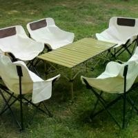 ราคา [จัดส่งทันที] HANGROO FURNITURE (พร้อมส่ง) โต๊ะCampingพับได้ พกพาสะดวก ขาตั้งอะลูมิเนียม และ เก้าอี้แคมป์ปิ้ง เก้าอี้สนาม เก้าอี้ปิคนิค ท่ออลูมิเนียมหนา รับน้ำหนักเยอะมาก(สินค้าแยกขาย) (17312718765360