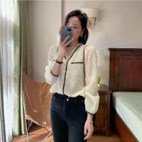 ราคา เสื้อเชิ้ต ลูกไม้ คอวี แขนยาว สไตล์ฝรั่งเศส หวาน กระชับสัดส่วน ดีไซน์ Ruched สำหรับผู้หญิง ระดับไฮเอนด์ ฤดูใบไม้ผลิ มาใหม่ ชาแนล เสื้อ ครอปลูกไม้ พลัส ไซส์ เสื้อ ลูกไม้ ผ่าหน้า ราคา โปรโมชั่น (1731964