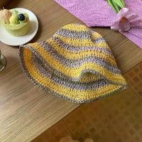 ราคา หมวกฟางทอมือ สไตล์ชาวประมง สำหรับผู้หญิง แฟชั่นฤดูร้อน หมวก ผ้า ทวิต หมวก บักเก็ต ชาแนล (1731146196273826419)