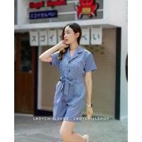 ราคา จั้มสูทสั้นคอปกผ้าzara(ไม่ต้องรีด) เนื้อผ้าทึบแสง อยู่ทรง ใส่สบาย สินค้าดี clothing เสื้อผ้า ผู้หญิง girl ชมพู women กางเกง ชุด บอดี้สูท จั๊มสูท (1731638002040146413)