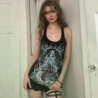 ราคา เสื้อเท่ ฤดูร้อน มาใหม่ สไตล์ยุโรปและอเมริกา สไตล์สตรีท สาวฮอต อเนกประสงค์ พิมพ์ลายหัวกะโหลก เสื้อกั๊กยาว สำหรับผู้หญิง เสื้อกล้ามzara [261] Clothing Women (1731135741667870776)