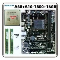 ราคา ชุดเดสก์ท็อป CPU, สำหรับ GIGABYTE, ใช้ได้กับ FM2, FM2+, A68HM-S1, A68HM-DS2, A8-7680/8650/A10-7800, พร้อมเมนบอร์ด AMD แบบบูรณาการ, รวมแพ็คเกจ CPU (1731315483767965263)