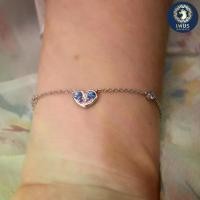 ราคา สร้อยข้อมือหัวใจ Fancy Sapphire ตัวเรือนทองคำแท้ 9K สีไวท์โกลด์ (1731884660699661702)