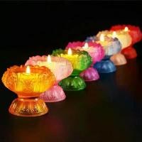 ราคา เชิงเทียนโคมไฟดอกบัว สีสันสดใส ฐานไฟแก้ว เหมาะสำหรับบ้าน โคมไฟพระพุทธรูป โคมไฟเนย แสงนิรันดร์ ฐานไฟแบบบูรณาการ เสาไฟฟ้า หน้า บ้าน ไฟสปอร์ตไลท์ ตา ไฟ ปลูก ต้นไม้ ตีน บอล คริสตัล โ (1732153089351911208)