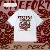 ราคา าใหม่ เสื้อยืด summer แขนสั้น 2025 เสื้อยืดปีใหม่ NEWYEAR ลายพิมพ์งูเท่มีสไตล์ cotton 90-150ซม. อายุ 3-12 ปี (1731582416635005530)