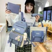 ราคา กระเป๋านักเรียน 4in1 แฟชั่น สไตล์เกาหลี กระเป๋าเป้ความจุขนาดใหญ่ เหมาะสำหรับนักเรียน vera bradley backpack (1731773935049541097)