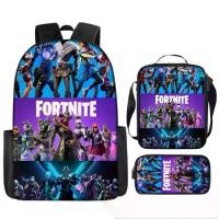 ราคา กระเป๋าเป้เด็ก ดีไซน์อินเทรนด์และหลากหลาย เหมาะสำหรับวิทยาเขต พิมพ์ลาย Fortnite ชุดสามชิ้น Unisex backpack กระเป๋า outdoor (1731858332258043163)