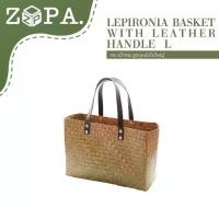 ราคา NT476 | Lepironia Basket with Leather Handle S | กระเป๋ากระจูดหูหนังใบใหญ่ (1731908914415700084)
