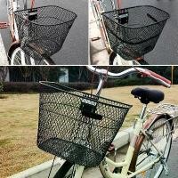 ราคา ตะกร้าหน้า ตะกร้าหน้ารถจักรยาน ขนาดมาตรฐาน ตะกร้าหน้าแท้ จักรยานตะกร้าหน้าทรงเดิม หนาพิเศษ 34x26x25cm Bicycle basket (1732150851248621075)
