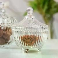 ราคา ผอบแก้ว คริสตัล ทรงกลม โถหยัก 3 ขา มีฝาปิด มีที่จับ กระปุกแก้วใสหรูหราสวยงาม Crystal Sugar Bowl (1731506964744341361)